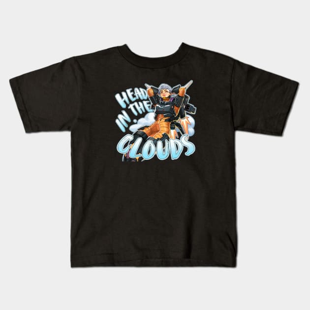 Valkyrie - Head In The Clouds Kids T-Shirt by Paul Draw